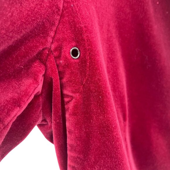 American Eagle Outfitters Velvet Wine Blazer L Adjust Sides Button Cuffs Pockets - Picture 6 of 16